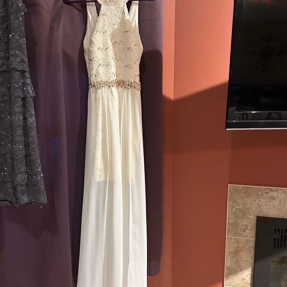 Elegant Cream Lace Gown